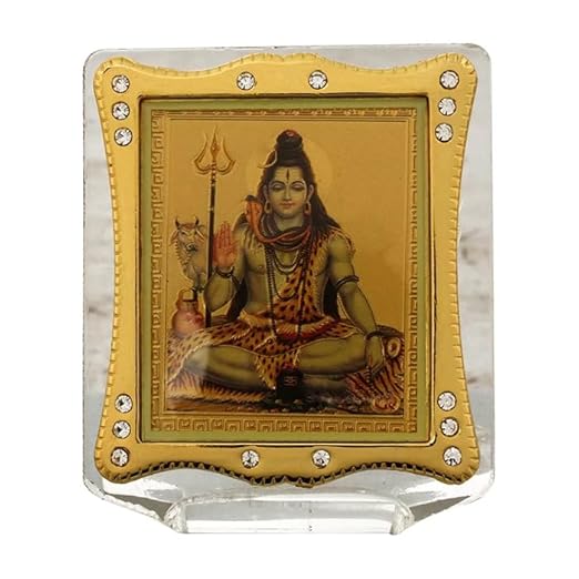 Golden Foil Acrylic Shiva God Frame Golden Foil Acrylic Shiva God Frame